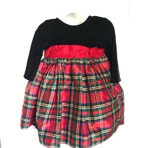 Girls Winter Holiday Christmas Baby Plaid Dress